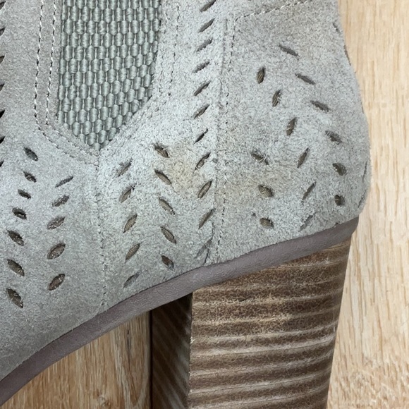 TOMS Majorca Peep Toe Suede Sand Tan Ankle Boots Booties 11 - Picture 5 of 8